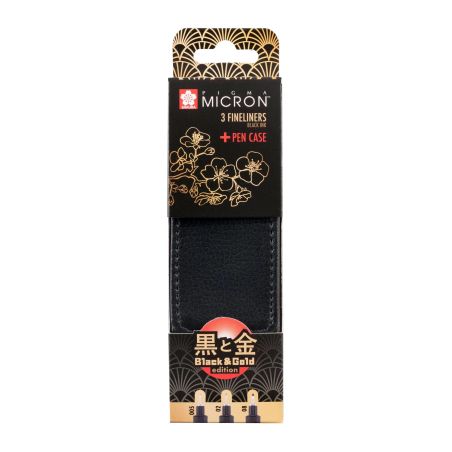 PIGMA MICRON BLACK & GOLD EDITION 3 FINELINERS + ETUI