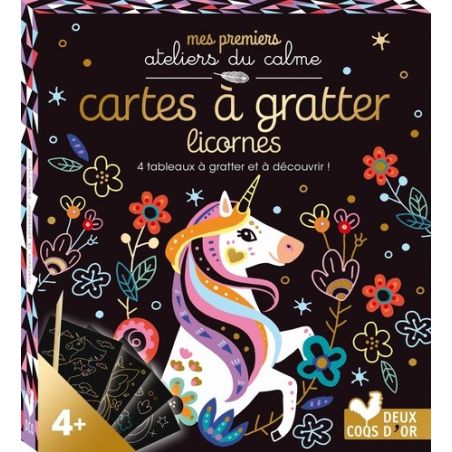 MINI BOITE CREATIVE - CARTES A GRATTER LICORNES