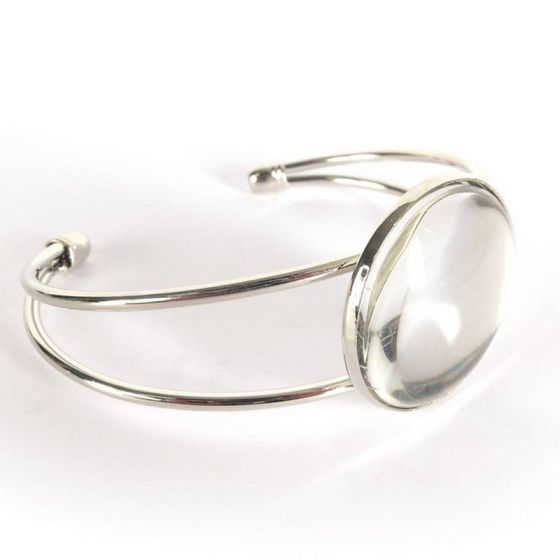 BRACELET ROND ARGENT 63X57MM + CABOCHON IM#1338