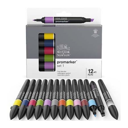 WINSOR & NEWTON PROMARKER SET 12 + 1 PC SET 1