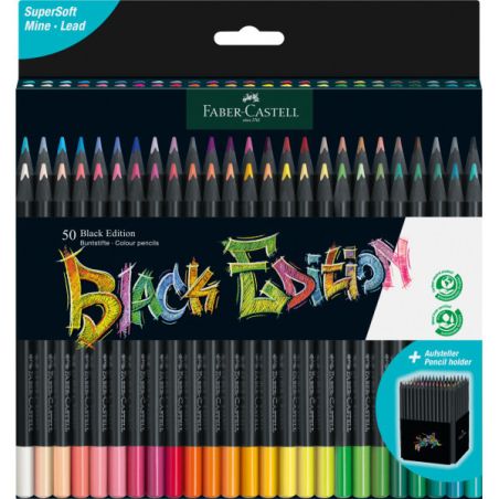 POCHETTE DE 50 CRAYONS DE COULEUR BLACK EDITION