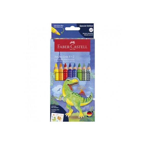 FABER CASTELL JUMBO GRIP - 10 CRAYONS DE COULEUR