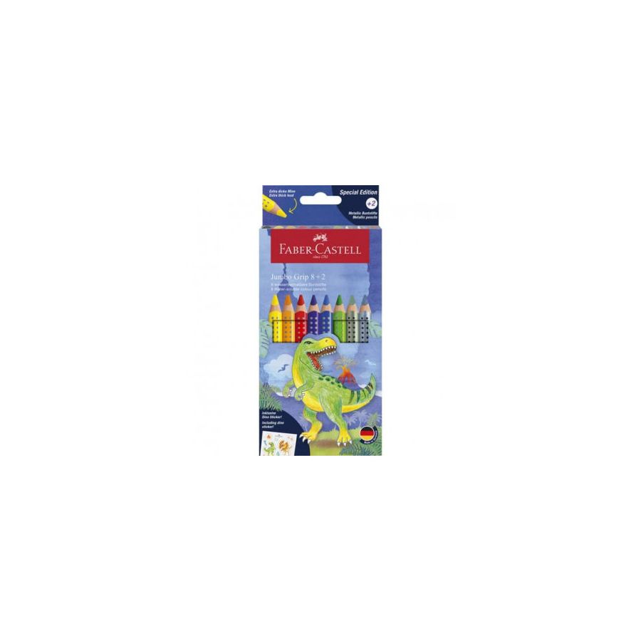 FABER CASTELL JUMBO GRIP - 10 CRAYONS DE COULEUR