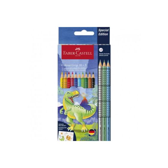 FABER CASTELL 13 CRAYONS DE COULEUR DINOSAURE