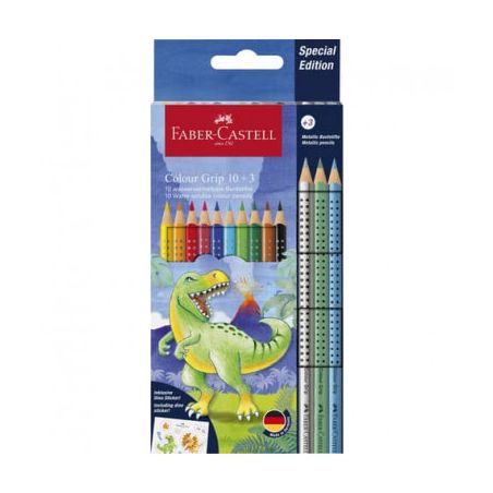 FABER CASTELL 13 CRAYONS DE COULEUR DINOSAURE