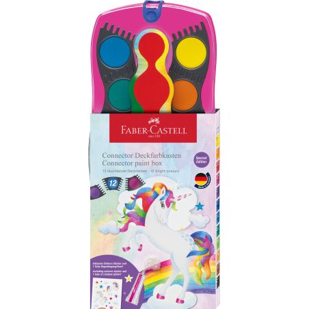 FABER CASTELL PALETTE PEINTURE CONNECTOR 12 COULEURS LICORNE