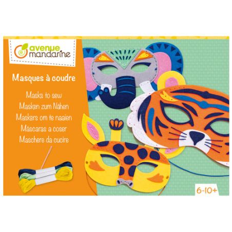 BOITE CREATIVE - MASQUES A COUDRE - ANIMAUX DE LA SAVANE