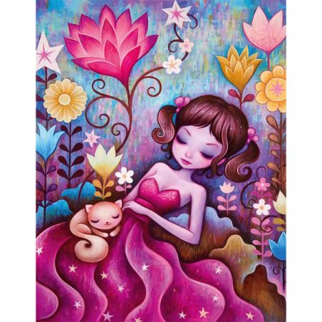 KIT DIAMOND PAINTING - JEUNE FILLE EN FLEURS - 40X50 CM