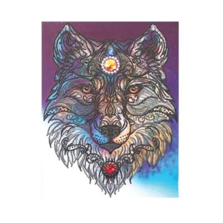 KIT DIAMOND PAINTING - LOUP - 40X50 CM