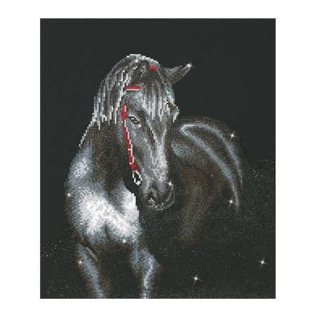 BRODERIE DIAMOND DOTZ - MIDNIGHT STALLION (L'ETALON NOIR)