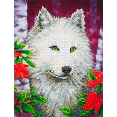 BRODERIE DIAMOND DOTZ - WHITE WOLF