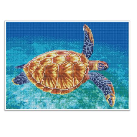 BRODERIE DIAMOND DOTZ SQUARES - TORTUE TROPICALE