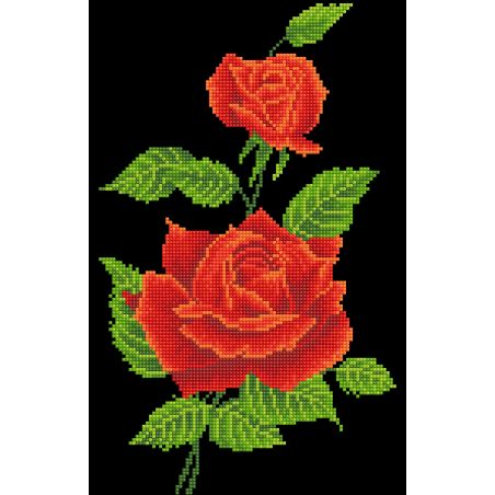 BRODERIE DIAMOND DOTZ - RED ROSE CORSAGE