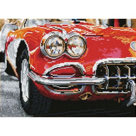 BRODERIE DIAMOND DOTZ SQUARES - VOITURE DE SPORT ROUGE