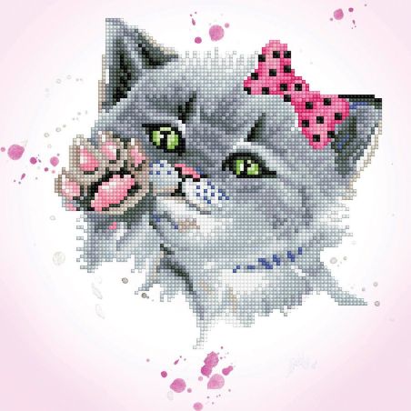 BRODERIE DIAMOND DOTZ - EYE SPY KITTY (OEIL DE CHAT ESPION)