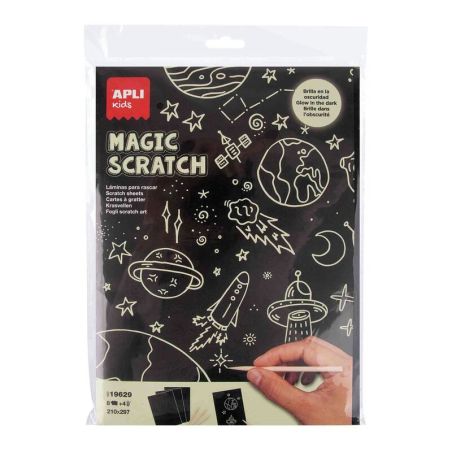 MAGIC SCRATCH - POCHETTE CARTES A GRATTER + OUTILS 10F