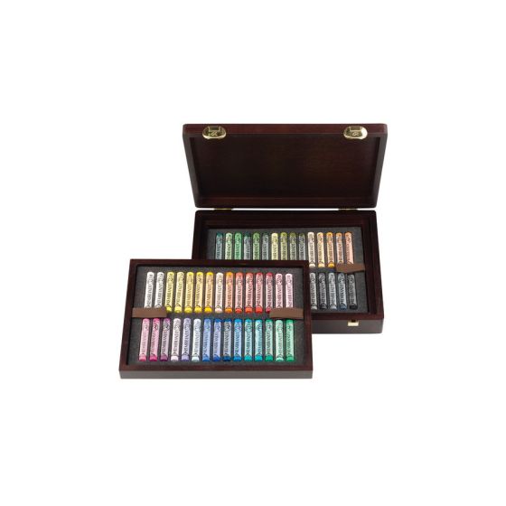 COFFRET EN BOIS DE 60 PASTELS SEC PAYSAGE