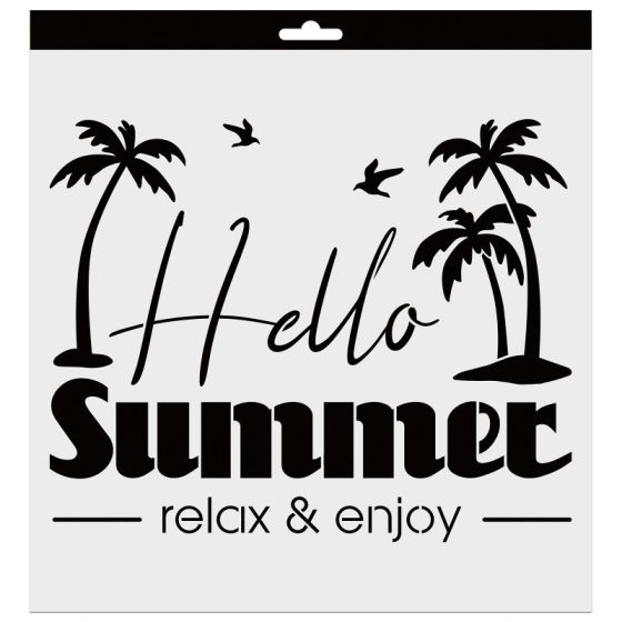 POCHOIR DECO HELLO SUMMER - 28X28