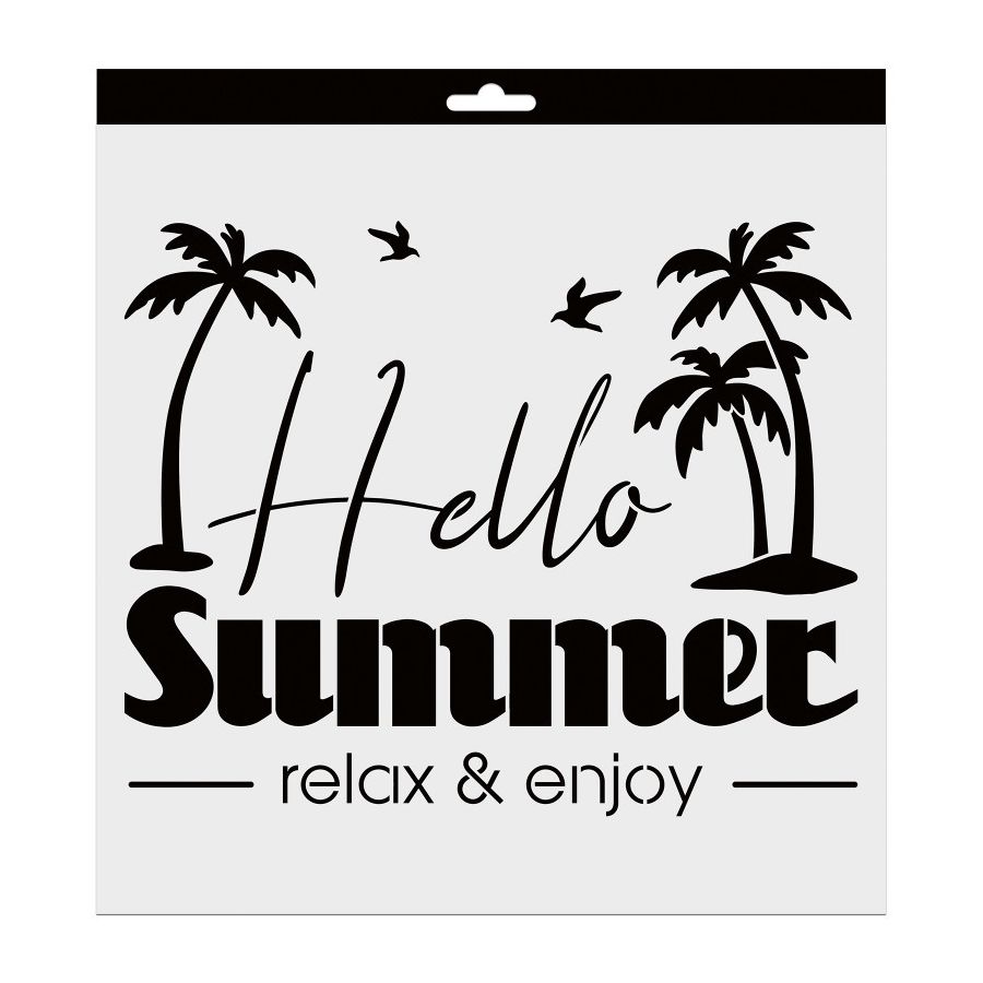 POCHOIR DECO HELLO SUMMER - 28X28