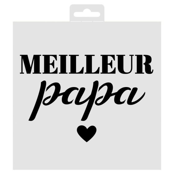 POCHOIR DECO MEILLEUR PAPA - 20X20