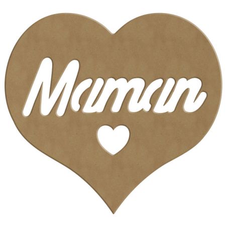 SUPPORT BOIS COEUR MAMAN - 6 MM - 18x17 CM