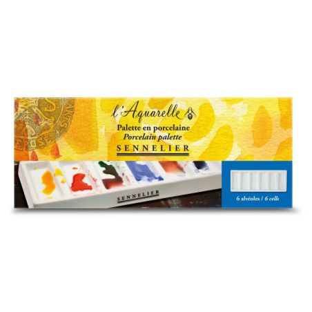 PALETTE PORCELAINE 6 ALVÉOLES SENNELIER