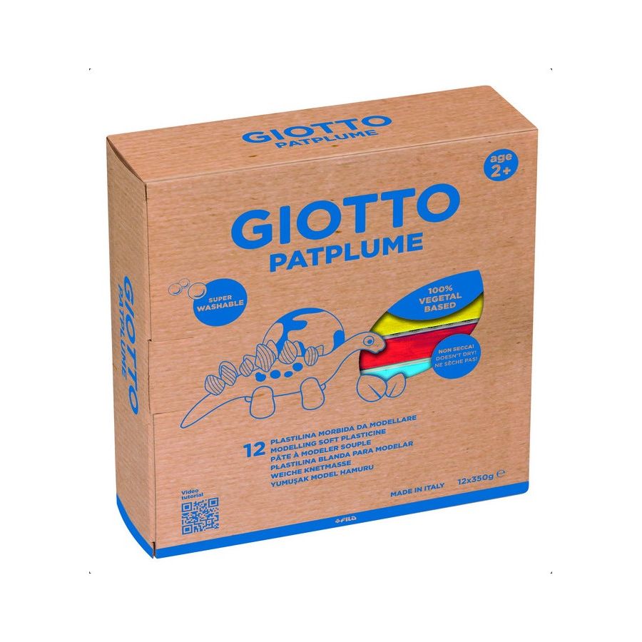 GIOTTO PATE A MODELER SOUPLE - ASSORTIMENT DE 12 COULEURS 350G