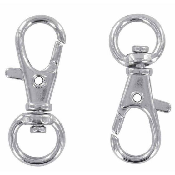 4 PORTE CLEFS MOUSQUETON ARGENT 3,2CM IM#1514