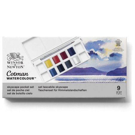 BOITE AQUARELLE COTMAN 8 1/2 GODETS - CIEL WINSOR&NEWTON