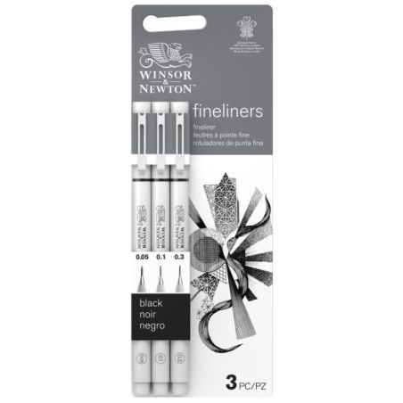 SET DE 3 FEUTRES FINS FINELINER 0,05MM 0,1MM ET 0,3MM WINSOR & NEWTON