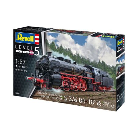 REVELL MAQUETTE LOCOMOTIVE DE TRAIN EXPRESS S3/6 BR18(5) AVEC TENDER 2'2'T