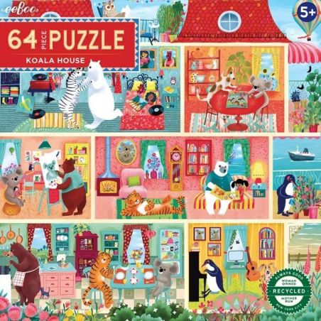 PUZZLE - EEBOO - MAISON DES KOALAS 64 PCS