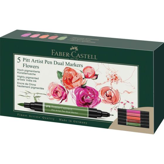 PACK DE 5 PITT ARTIST PEN FLOWERS DOUBLE POINTE