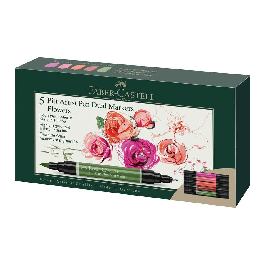 PACK DE 5 PITT ARTIST PEN FLOWERS DOUBLE POINTE