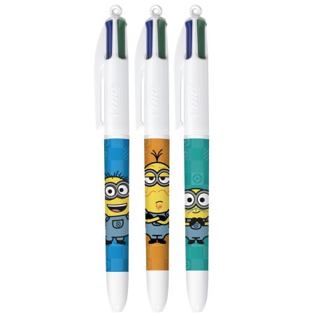 BIC 4 COULEURS DECORS LES MINIONS 1.0 MM POINTE MOYENNE