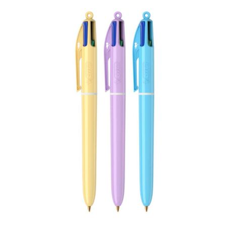 BIC 4 COULEURS PASTEL 1,0 MM POINTE MOYENNE