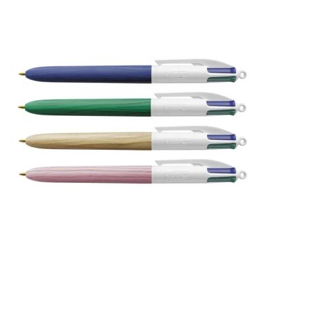 BIC 4 COULEURS EFFET BOIS 1.0 MM POINTE MOYENNE