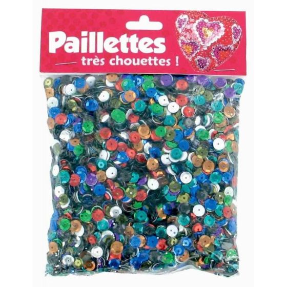 SEQUINS 0,6 CM MULTICOLORES 100G IM#1562