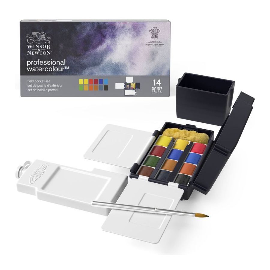 WINSOR & NEWTON BOITE DE VOYAGE EXTRA FINE 12 1/2 GODETS