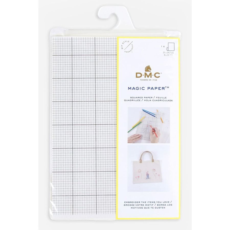 DMC PAPIER MAGIQUE POUR BRODERIE SOLUBLE DANS L'EAU MEDIUM A4