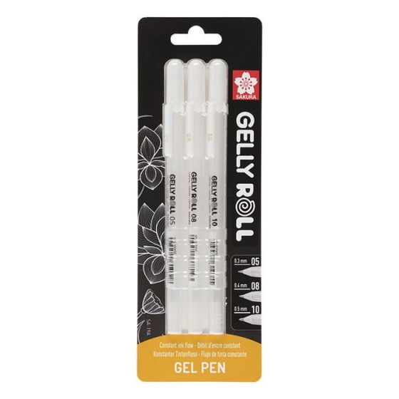 SET 3 GELLY ROLL BLANCS 05-08-10