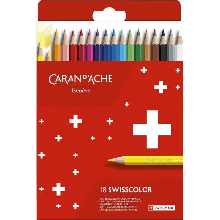 SWISSCOLOR ETUI EN CARTON DE 18 CRAYONS PERMANENTS FSC