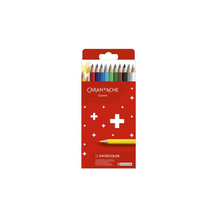 SWISSCOLOR ETUI EN CARTON DE 12 CRAYONS PERMANENTS FSC