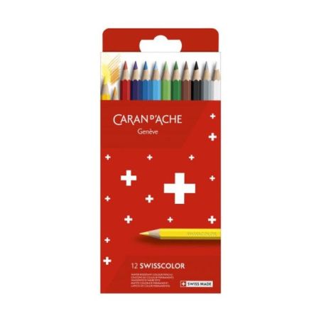 SWISSCOLOR ETUI EN CARTON DE 12 CRAYONS PERMANENTS FSC