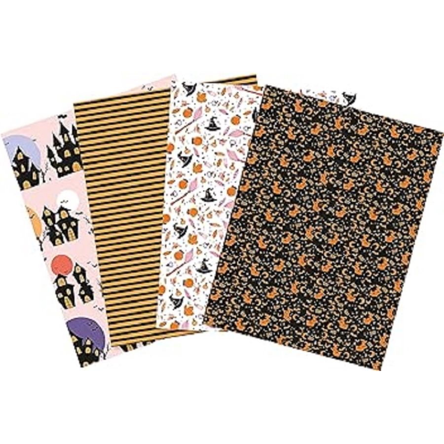 ASSORTIMENT 4 PAPIERS FOIL HALLOWEEN