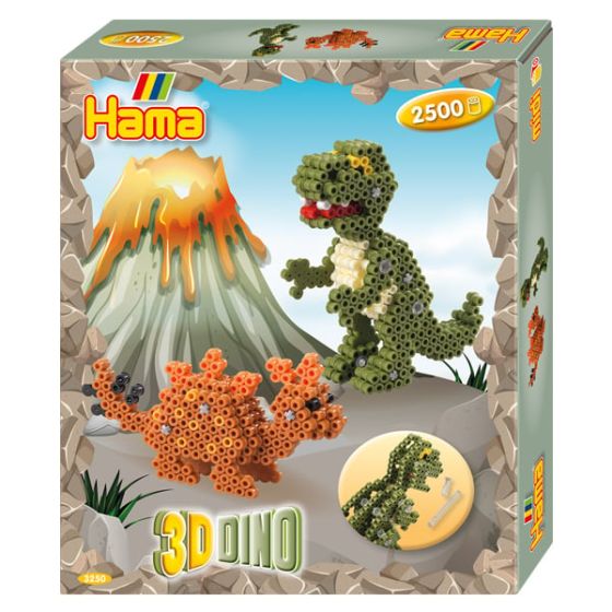 BOITE PERLES HAMA MIDI - DINO 3D