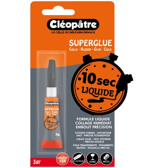 COLLE FORTE SUPERGLUE 'CLÉOPÂTRE' FORMULE LIQUIDE 3G