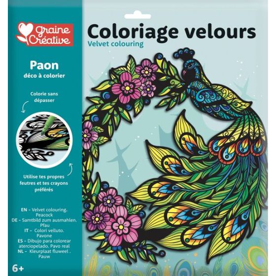 COLORIAGE VELOURS PAON