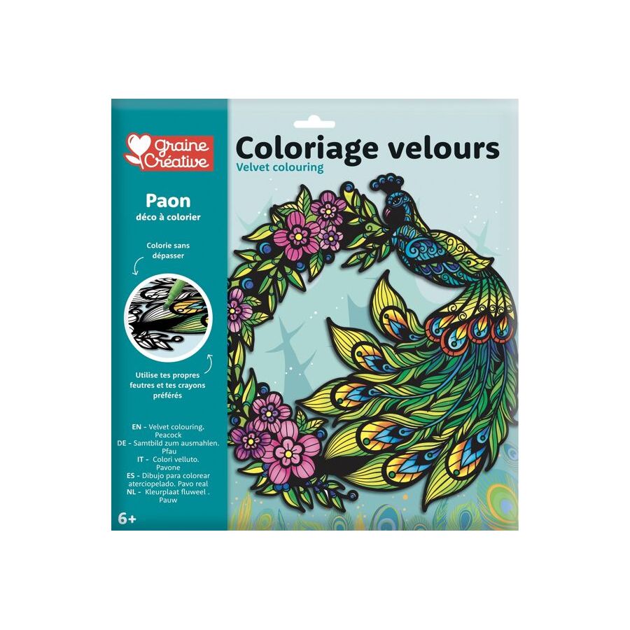 COLORIAGE VELOURS PAON