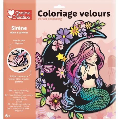 COLORIAGE VELOURS SIRENE